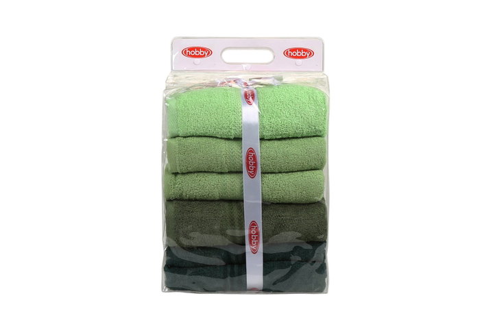 Aucune Juego de 4 toallas de baño - 70 x 140 cm - Verde